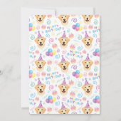 Labrador Retriever Birthday Invitation White Kaart (Achterkant)
