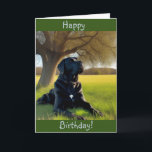Labrador Retriever Birthday Kaart<br><div class="desc">Deze verjaardagskaart is voorzien van een knappe zwarte Labrador retriever.</div>