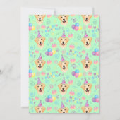 Labrador Retriever Birthday Party Invitation Green Kaart (Achterkant)