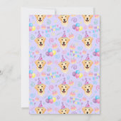 Labrador Retriever Birthday Party Invitation Purpl Kaart (Achterkant)