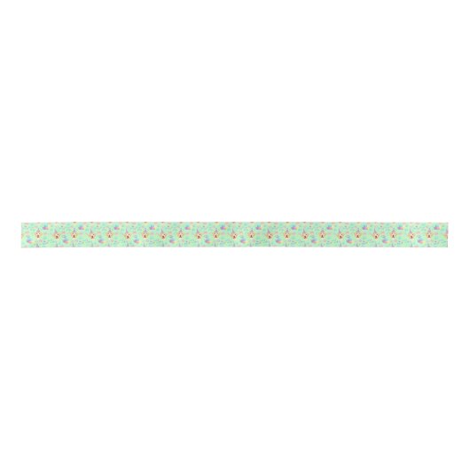 Labrador Retriever Birthday Satin Ribbon in Green Satijnen Lint (Voorkant)