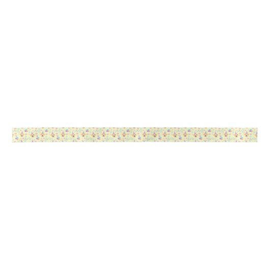 Labrador Retriever Birthday Satin Ribbon in Yellow Satijnen Lint (Voorkant)