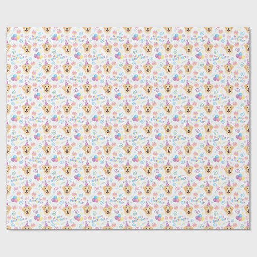 Labrador Retriever Birthday Wrapping Paper Cadeaupapier (Vlak)