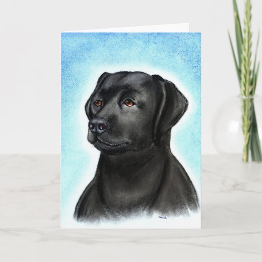 Labrador Retriever Black Blank Greeting Card Kaart (Voorkant)