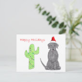 Labrador Retriever Black Cactus Kerstmis Feestdagenkaart (Staand voorkant)