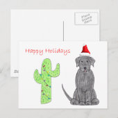 Labrador Retriever Black Cactus Kerstmis Feestdagenkaart (Voorkant / Achterkant)