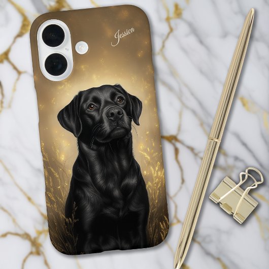 Labrador Retriever Black Lab gepersonaliseerd Case-Mate iPhone Case