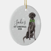 Labrador Retriever Black Lab Holiday Kerstmis Keramisch Ornament (Rechts)