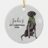 Labrador Retriever Black Lab Holiday Kerstmis Keramisch Ornament (Voorkant)