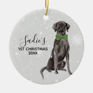 Labrador Retriever Black Lab Holiday Kerstmis Keramisch Ornament