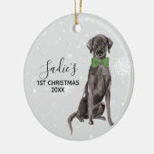 Labrador Retriever Black Lab Holiday Kerstmis Keramisch Ornament (Links)
