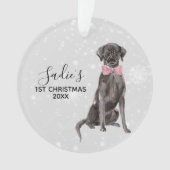 Labrador Retriever Black Lab Holiday Kerstmis Ornament (voorkant)
