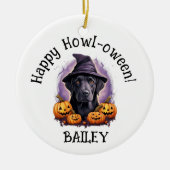 Labrador Retriever Black Lab Hond Halloween Keramisch Ornament (Voorkant)