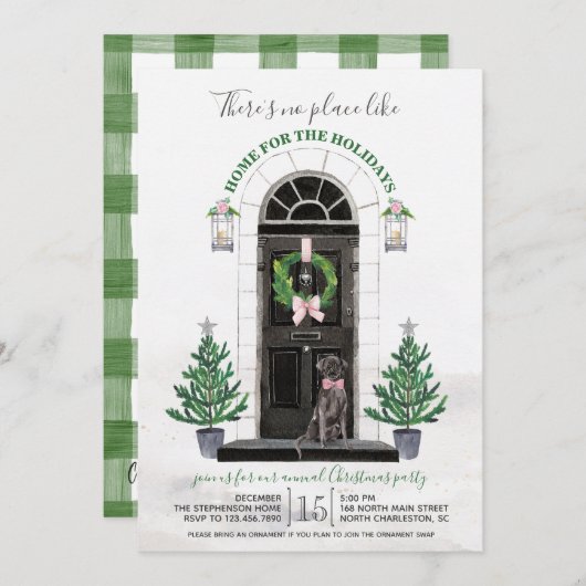 Labrador Retriever Black Lab Vakantie Feest Kaart (Voorkant / Achterkant)