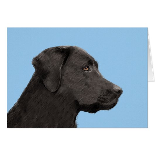 Labrador Retriever Black Painting Original Dog Art (Voorkant Horizontaal)