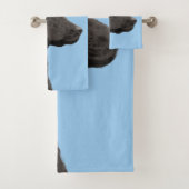 Labrador Retriever Black Painting Original Dog Art Bad Handdoek (Insitu)