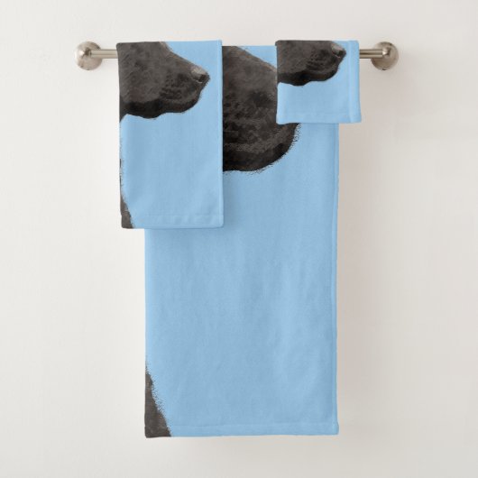 Labrador Retriever Black Painting Original Dog Art Bad Handdoek (Insitu)