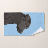 Labrador Retriever Black Painting Original Dog Art Bad Handdoek (Handdoek)