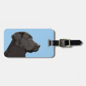 Labrador Retriever Black Painting Original Dog Art Bagagelabel (Voorkant horizontaal)