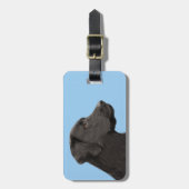 Labrador Retriever Black Painting Original Dog Art Bagagelabel (Voorkant verticaal)
