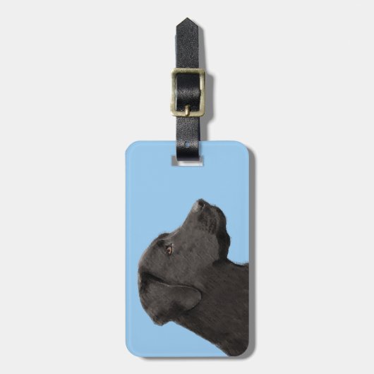 Labrador Retriever Black Painting Original Dog Art Bagagelabel (Voorkant verticaal)