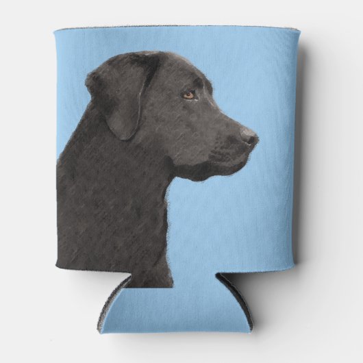 Labrador Retriever Black Painting Original Dog Art Blikjeskoeler (Voorkant)