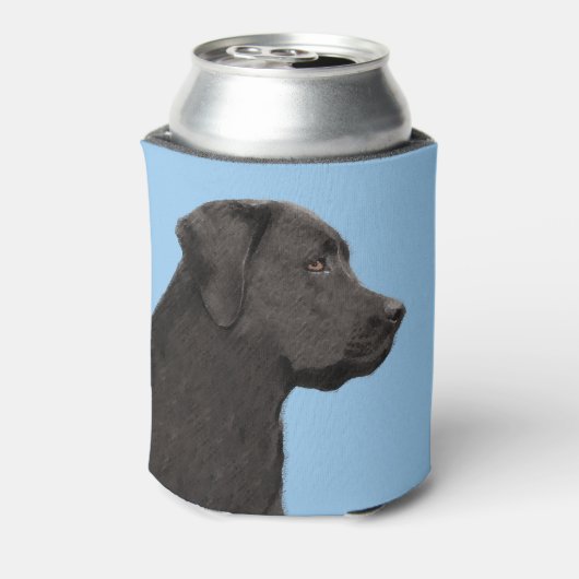 Labrador Retriever Black Painting Original Dog Art Blikjeskoeler (Blikje Achterkant)