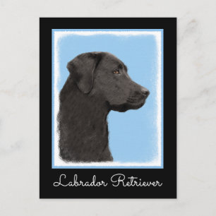 Labrador Retriever Black Painting Original Dog Art Briefkaart