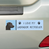 Labrador Retriever Black Painting Original Dog Art Bumpersticker (Op auto)