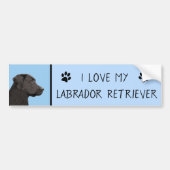 Labrador Retriever Black Painting Original Dog Art Bumpersticker (Voorkant)