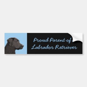 Labrador Retriever Black Painting Original Dog Art Bumpersticker