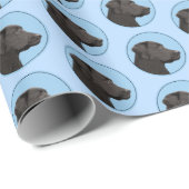 Labrador Retriever Black Painting Original Dog Art Cadeaupapier (Rol Hoek)