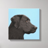 Labrador Retriever Black Painting Original Dog Art Canvas Afdruk (Voorkant)