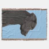 Labrador Retriever Black Painting Original Dog Art Deken (Voorkant)