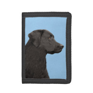 Labrador Retriever Black Painting Original Dog Art Drievoud Portemonnee