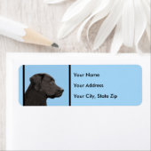 Labrador Retriever Black Painting Original Dog Art Etiket (Insitu)