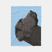 Labrador Retriever Black Painting Original Dog Art Fleece Deken (Voorkant)