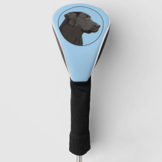 Labrador Retriever Black Painting Original Dog Art Golfheadcover