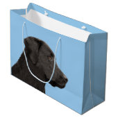 Labrador Retriever Black Painting Original Dog Art Groot Cadeauzakje (Voorkant Gekanteld)