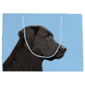 Labrador Retriever Black Painting Original Dog Art Groot Cadeauzakje (Achterkant)