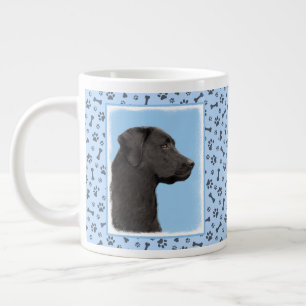 Labrador Retriever Black Painting Original Dog Art Grote Koffiekop