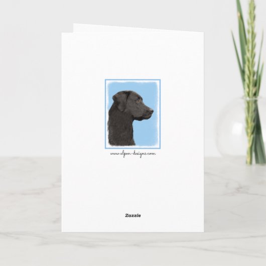 Labrador Retriever Black Painting Original Dog Art Kaart (Achterkant)