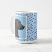 Labrador Retriever Black Painting Original Dog Art Koffiemok (Voorkant links)