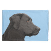 Labrador Retriever Black Painting Original Dog Art Kussensloop (Achterkant)