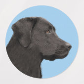 Labrador Retriever Black Painting Original Dog Art Labels (Design 1)