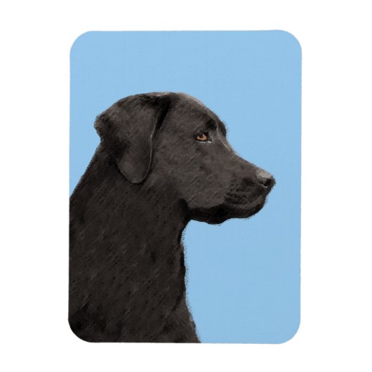 Labrador Retriever Black Painting Original Dog Art Magneet (Verticaal)