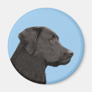 Labrador Retriever Black Painting Original Dog Art Magneet