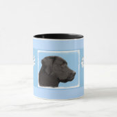 Labrador Retriever Black Painting Original Dog Art Mok (Midden)