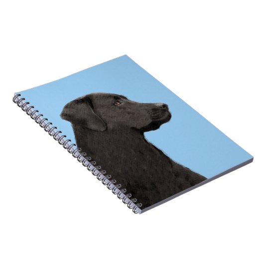 Labrador Retriever Black Painting Original Dog Art Notitieboek (Rechterzijde)