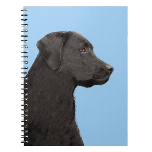 Labrador Retriever Black Painting Original Dog Art Notitieboek (Voorkant)